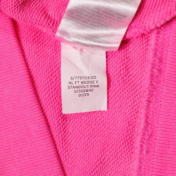 Gap Atomic Pink French Terry Oversized V Neck Sweatshirt Womens Size M NWOT - Picture 7 of 12